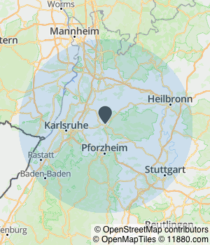 Kartendarstellung des Servicegebiets von Dienstleistungsservice Rund um Haus