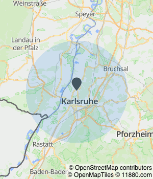 Kartendarstellung des Servicegebiets von MERZ - Immobilien und Hausverwaltungen