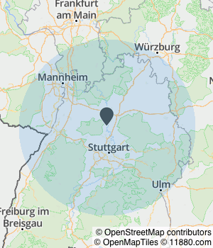 Kartendarstellung des Servicegebiets von MF-Steintechnik UG (haftungsbeschränkt)
