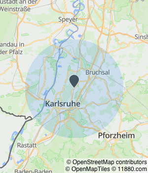 Kartendarstellung des Servicegebiets von D'Andrea Metallbau