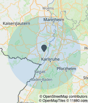 Kartendarstellung des Servicegebiets von Schreinerei Schmitt GmbH & Co. KG