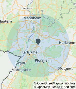Kartendarstellung des Servicegebiets von Pflegedienst Keller GmbH