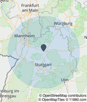 Kartendarstellung des Servicegebiets von S&K Gebäudereinigung GmbH