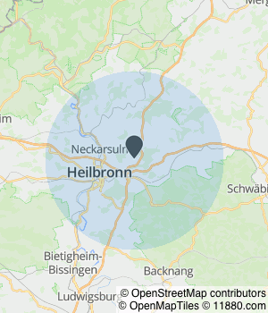 Kartendarstellung des Servicegebiets von MDE Küchen