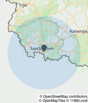 Kartendarstellung des Servicegebiets von Steuerberaterin Bianca Seel