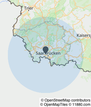 Kartendarstellung des Servicegebiets von Reinigungsdienst SB E.S