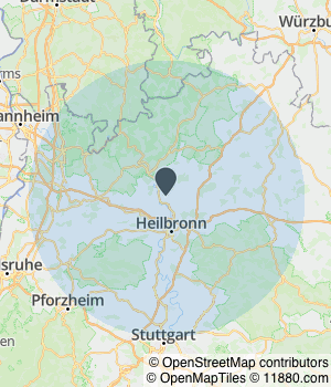 Kartendarstellung des Servicegebiets von Sachverständigenbüro Wolfgang Schreiner