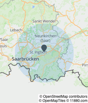 Kartendarstellung des Servicegebiets von Haus - Stylist, Jörg Schaum