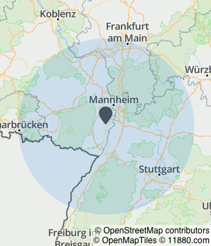 Kartendarstellung des Servicegebiets von HKM Servicegesellschaft mbH