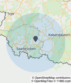 Kartendarstellung des Servicegebiets von Dein Lieblingshandwerker Michael Fuchs