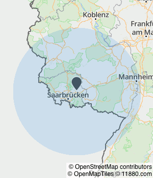Kartendarstellung des Servicegebiets von Gabriel Klaus