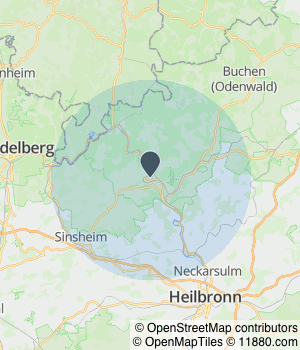 Kartendarstellung des Servicegebiets von HN GaLaBau & Gebäudereinigung
