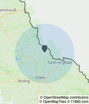 Kartendarstellung des Servicegebiets von Immobilien Elke Probst