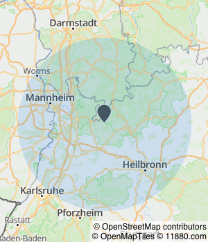 Kartendarstellung des Servicegebiets von Vermittlungsagentur Drews - Betreuung für Zuhause