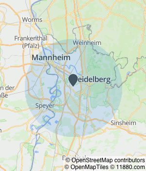 Kartendarstellung des Servicegebiets von Yaah Umzug Und Transport UG