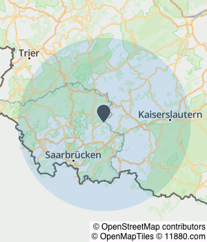 Kartendarstellung des Servicegebiets von Maler Robin Veit