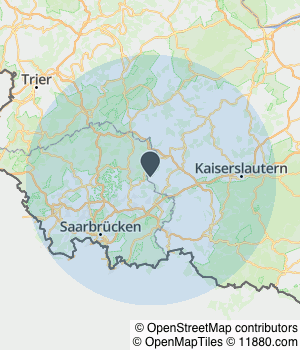 Kartendarstellung des Servicegebiets von GaLaBau-Schlegel