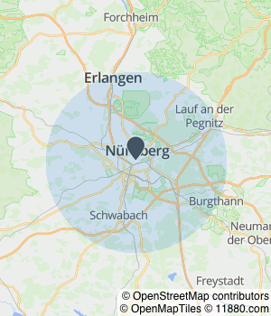 Kartendarstellung des Servicegebiets von Schneider Rechtsanwälte