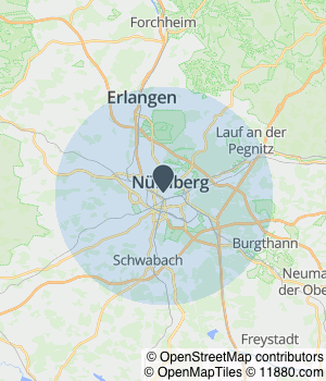 Kartendarstellung des Servicegebiets von Kurtaj Malerfachbetrieb