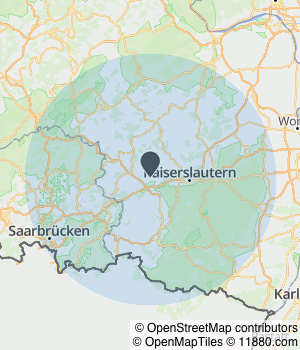 Kartendarstellung des Servicegebiets von ANIK BAU