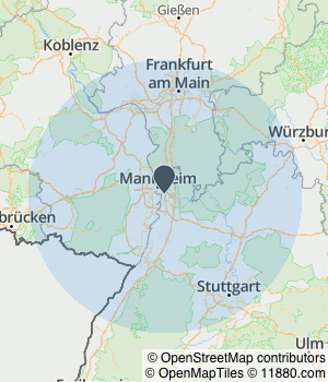 Kartendarstellung des Servicegebiets von Praxis-Lebensbaum