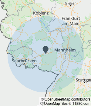 Kartendarstellung des Servicegebiets von Service Dan Company