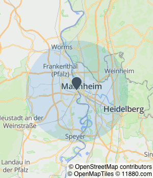 Kartendarstellung des Servicegebiets von Adler Gebäudereinigung