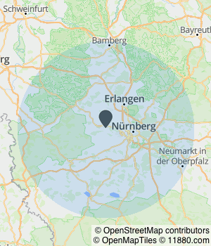 Kartendarstellung des Servicegebiets von Buchholz Dienstleistungen