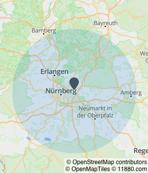 Kartendarstellung des Servicegebiets von Hausmeisterservice Kocak