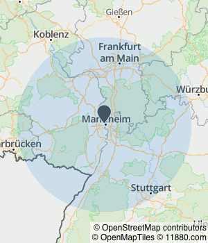 Kartendarstellung des Servicegebiets von MD Service Group