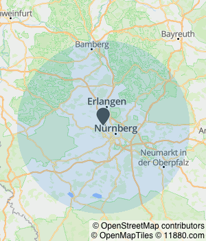 Kartendarstellung des Servicegebiets von Roland Maußner