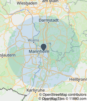 Kartendarstellung des Servicegebiets von Abfluss-AS Abwassertechnik GmbH