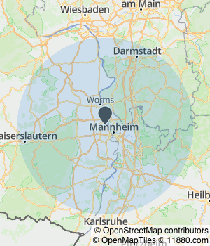 Kartendarstellung des Servicegebiets von EHS-LU GmbH