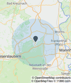 Kartendarstellung des Servicegebiets von Noack GmbH Metallbau