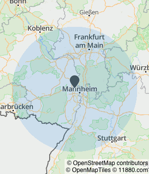 Kartendarstellung des Servicegebiets von F. Richter