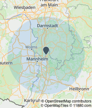 Kartendarstellung des Servicegebiets von Gartenprojekte Ratio GmbH