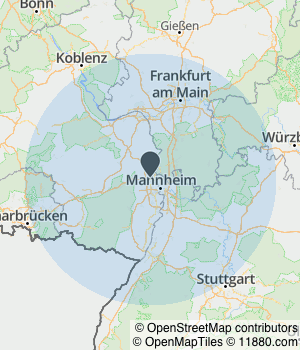 Kartendarstellung des Servicegebiets von Gerüstbau BEGU-2 UG