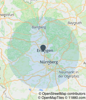 Kartendarstellung des Servicegebiets von Abluo Dienstleistungen Gbr