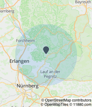 Kartendarstellung des Servicegebiets von Maler Berge