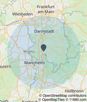 Kartendarstellung des Servicegebiets von Mehrfachagent Matthias Berndt