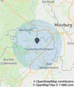 Kartendarstellung des Servicegebiets von Gasthaus & Hotel Drei Lilien