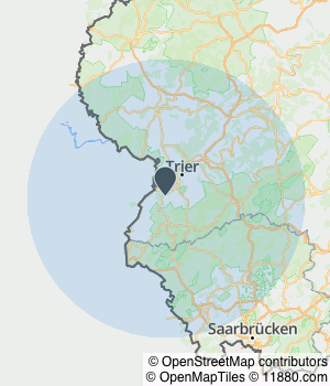 Kartendarstellung des Servicegebiets von Draht Hein GmbH