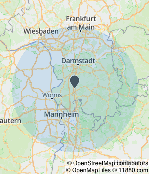 Kartendarstellung des Servicegebiets von NS4 Gebäudereinigung
