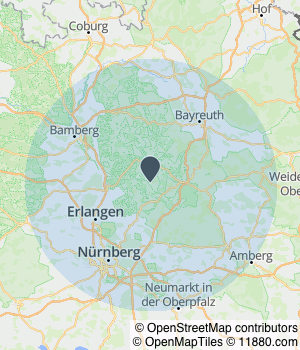 Kartendarstellung des Servicegebiets von SC Rochus Grün