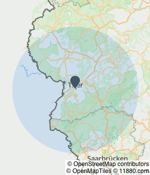 Kartendarstellung des Servicegebiets von Wüstenrot Immobilien GmbH Sandro Mezzarano