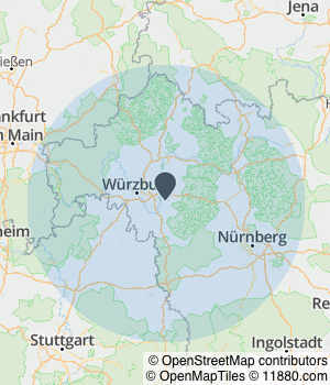 Kartendarstellung des Servicegebiets von Steuerkanzlei Grindel
