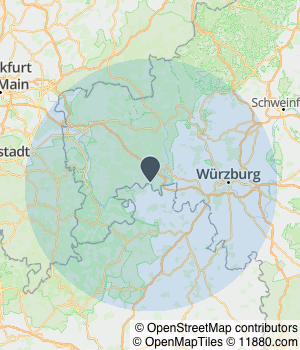 Kartendarstellung des Servicegebiets von Karin Himml Photo Design