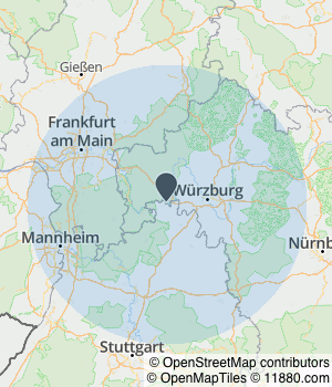 Kartendarstellung des Servicegebiets von Aysunclean