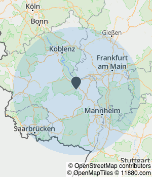 Kartendarstellung des Servicegebiets von solaris Energietechnik GmbH