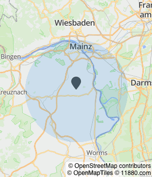 Kartendarstellung des Servicegebiets von Martinez-Tiefbau